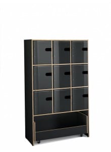 Predalnik na kolesih, črn