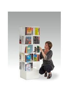 Vitrina stolp, bela, 5 polic, manjša