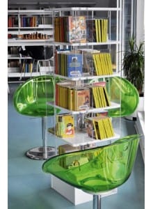 Vitrina stolp, bela, 5 polic, manjša