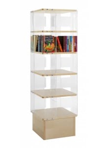 Vitrina stolp, breza, 5 polic, manjša