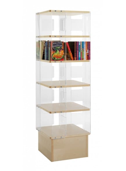 Vitrina stolp, breza, 5 polic, manjša