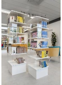 Vitrina stolp, bela, 5 polic, večja