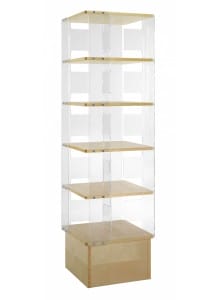 Vitrina stolp, breza, 5 polic, večja
